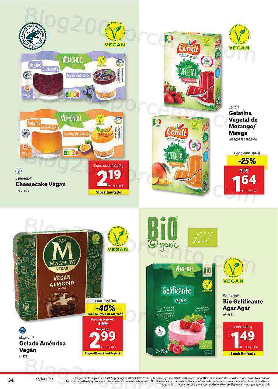 Antevisão Folheto LIDL Alimentação Alternativa Promoções de 25 a 31 julho