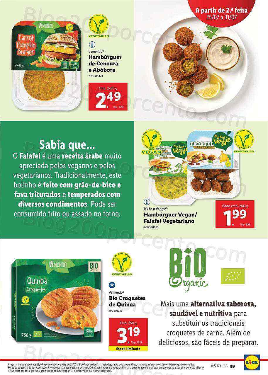 Antevisão Folheto LIDL Alimentação Alternativa Promoções de 25 a 31 julho
