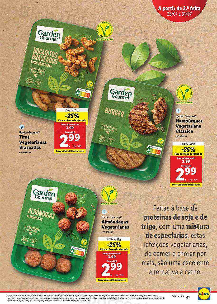 Antevisão Folheto LIDL Alimentação Alternativa Promoções de 25 a 31 julho