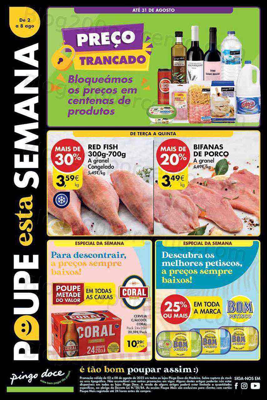 Antevisão Folheto PINGO DOCE Madeira Promoções de 2 agosto a 8 agosto