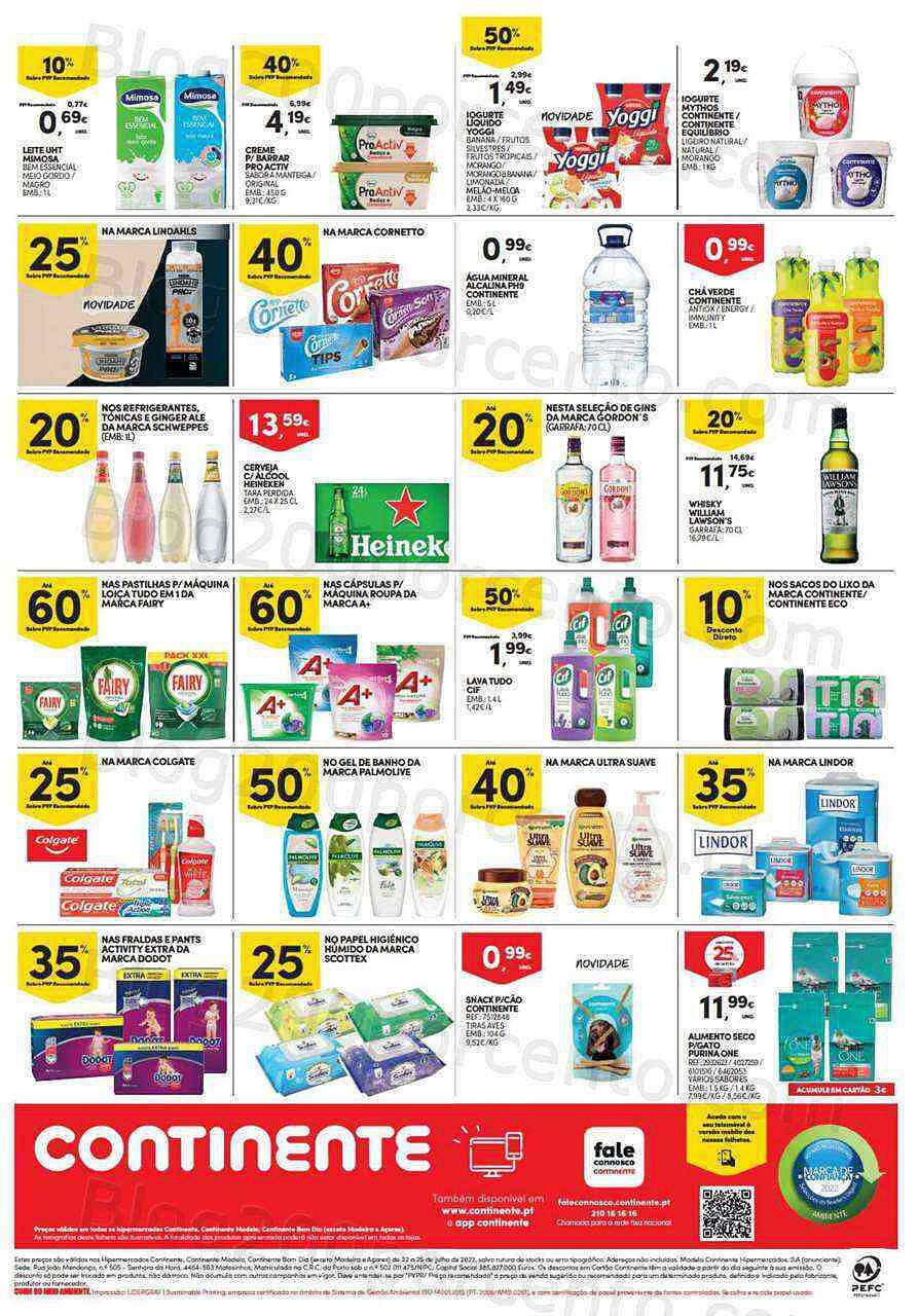 Antevisão Folheto CONTINENTE Fim de Semana Promoções 22 julho a 25 julho