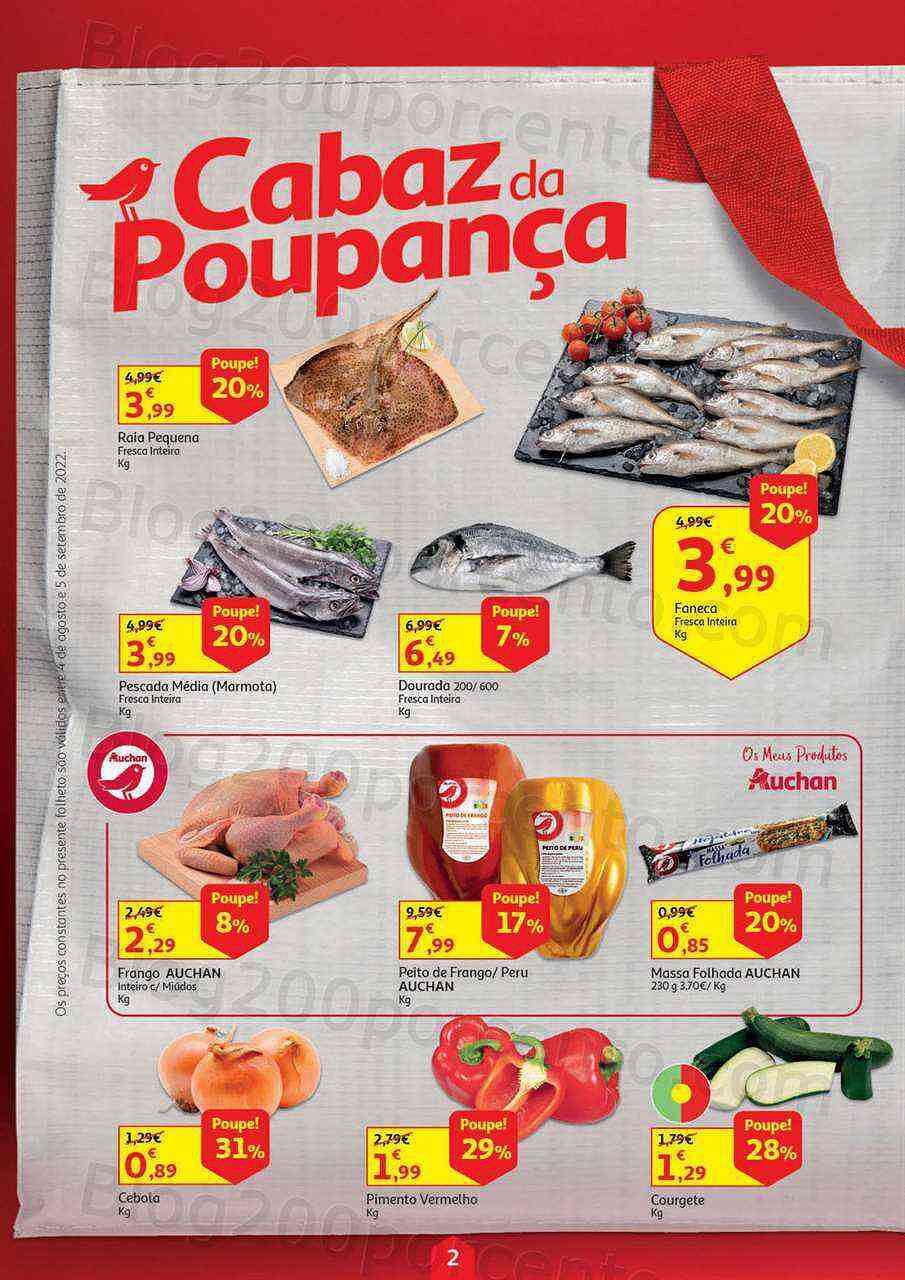 Antevisão Folheto AUCHAN Cabaz Poupança Promoções de 4 agosto a 5 setembro