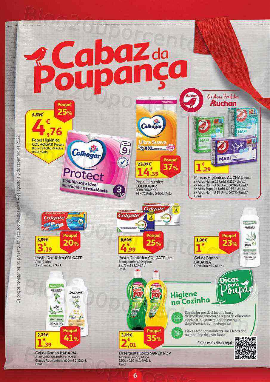 Antevisão Folheto AUCHAN Cabaz Poupança Promoções de 4 agosto a 5 setembro