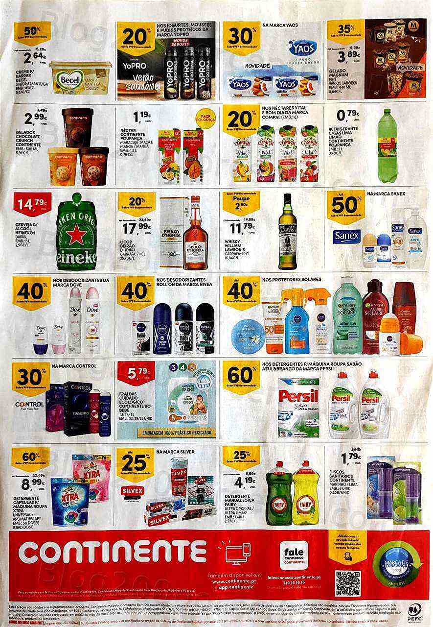 Antevisão Folheto CONTINENTE Promoções Fim de Semana - 29 julho a 1 agosto