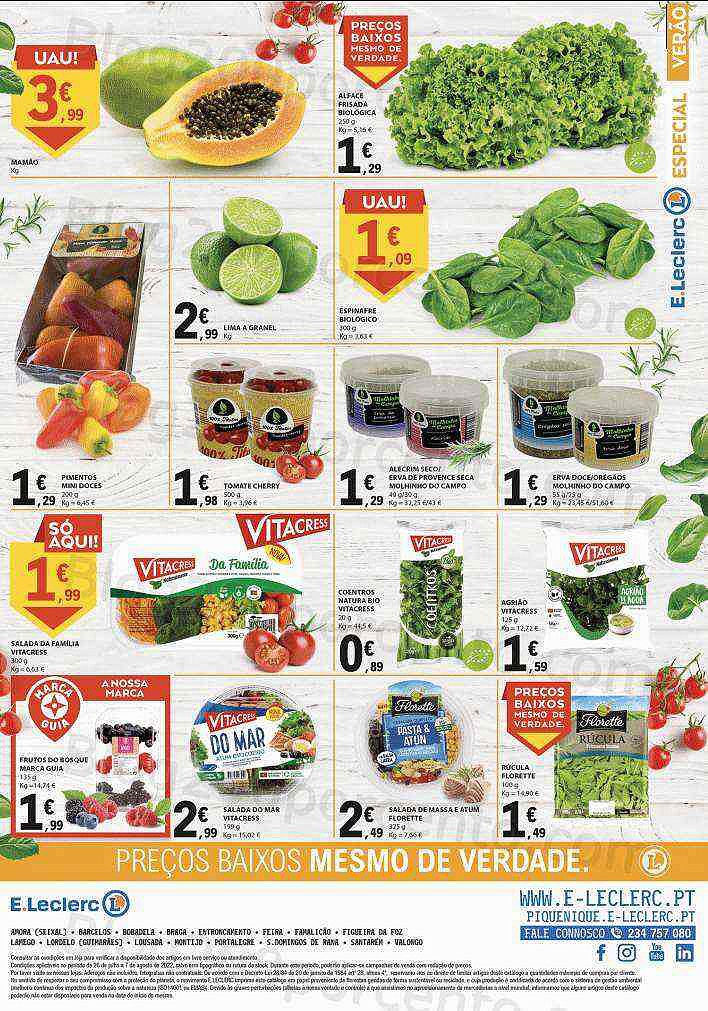 Antevisão Folheto E-LECLERC Especial Verão Promoções de 26 julho a 7 agosto