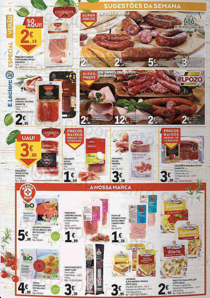 Antevisão Folheto E-LECLERC Especial Verão Promoções de 26 julho a 7 agosto