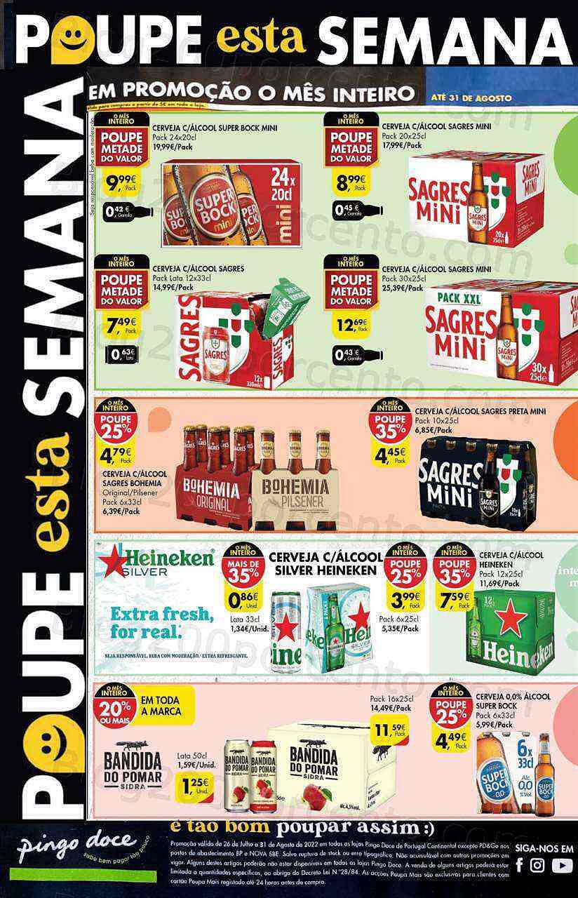Antevisão Folheto PINGO DOCE Extra Promoções de 1 a 31 agosto
