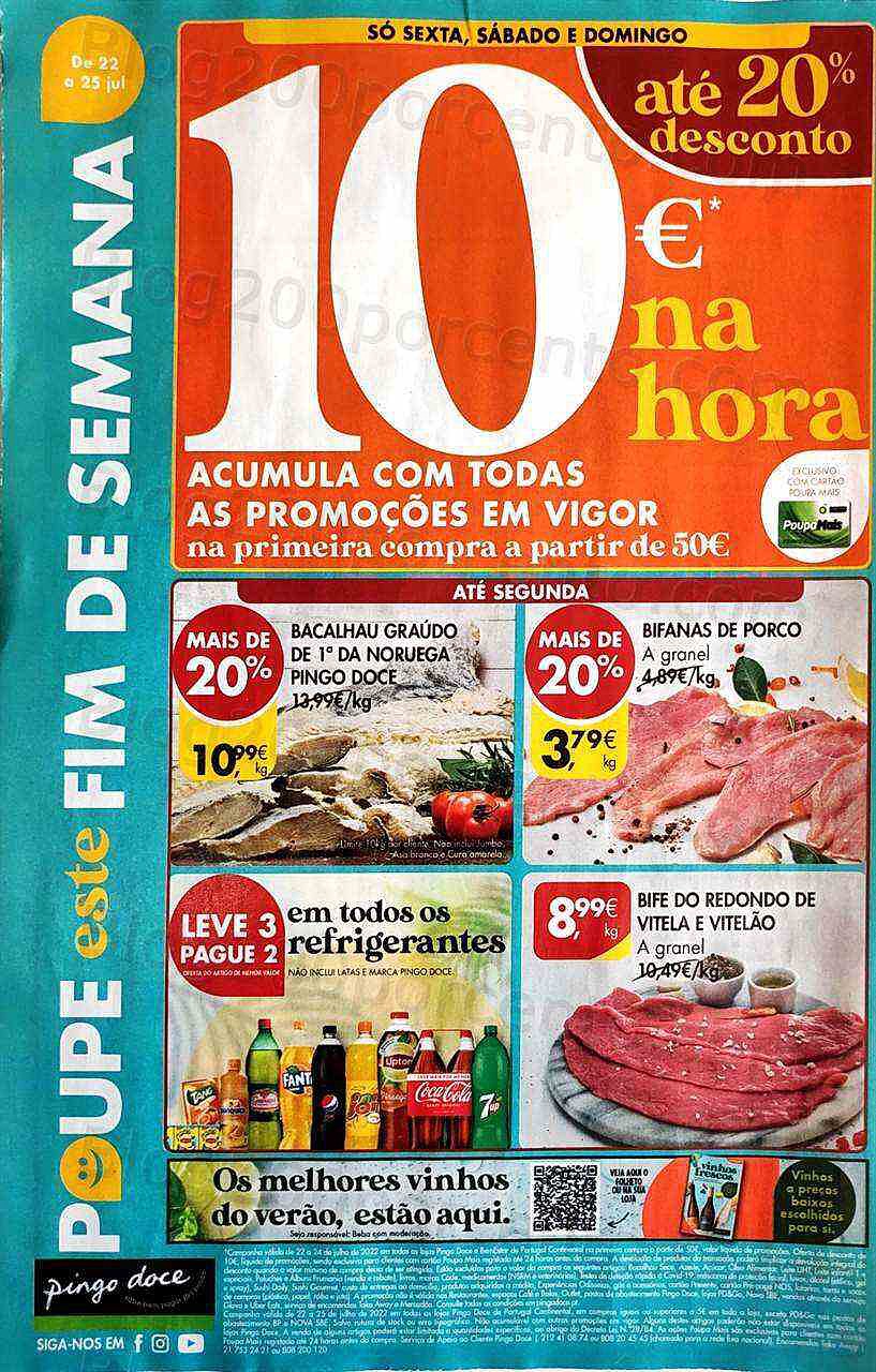 Antevisão Folheto PINGO DOCE Fim de Semana Promoções 22 julho a 24 julho