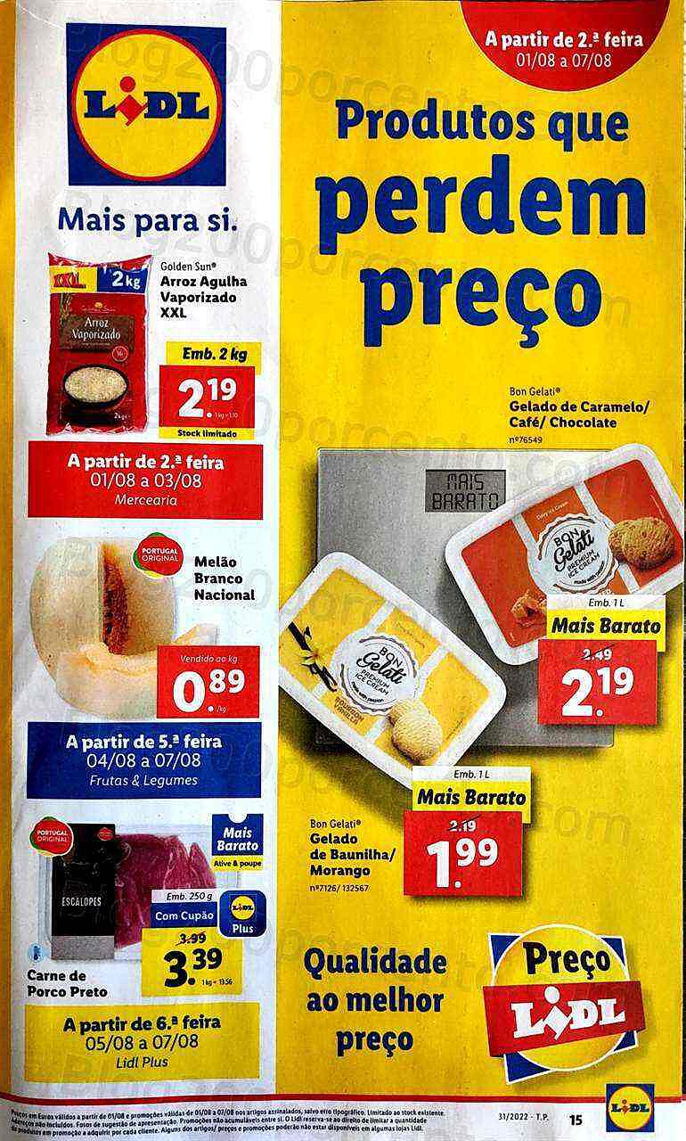 Antevisão Folheto LIDL Promoções de 1 a 7 agosto
