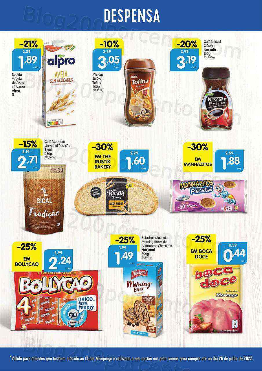 Antevisão Folheto Clube MINIPREÇO Promoções de 28 julho a 3 agosto