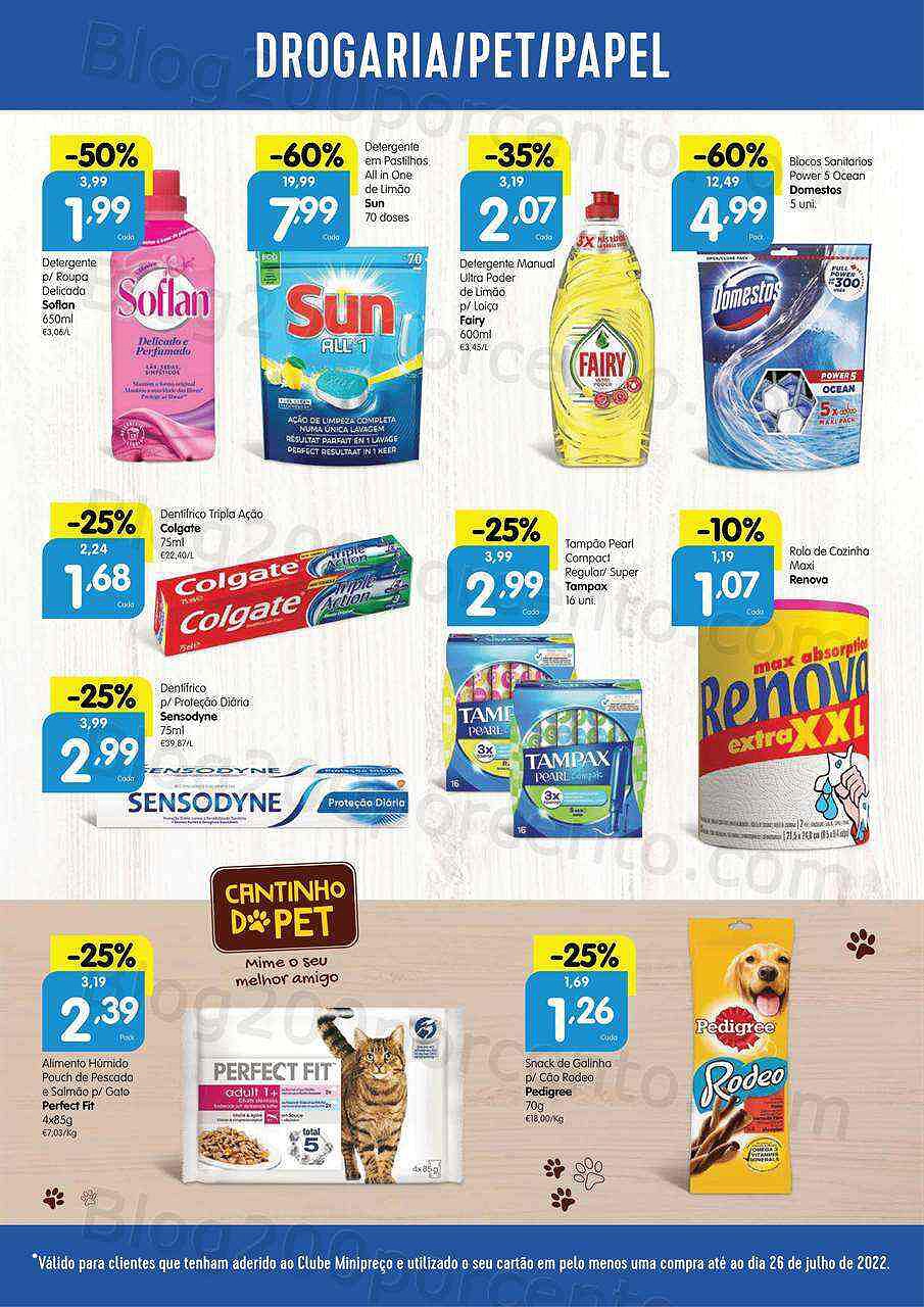 Antevisão Folheto Clube MINIPREÇO Promoções de 28 julho a 3 agosto