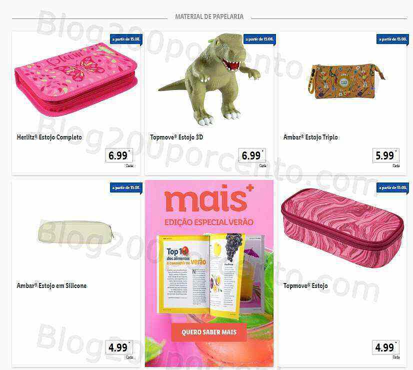 Antevisão Folheto LIDL Regresso às Aulas Promoções a partir de 15 agosto