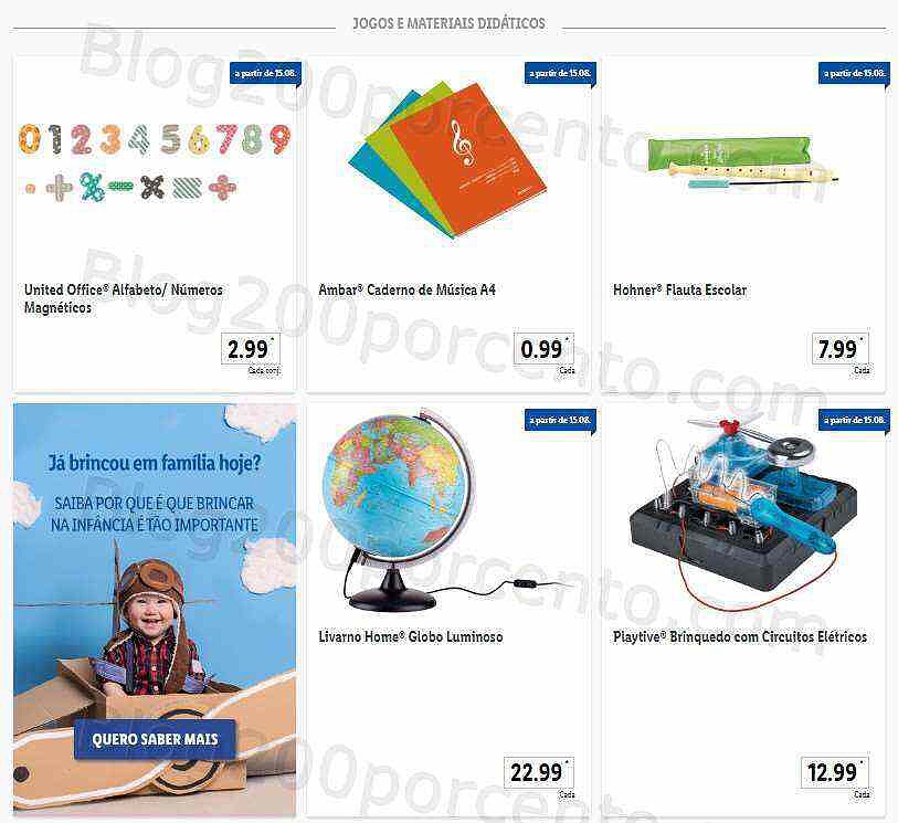 Antevisão Folheto LIDL Regresso às Aulas Promoções a partir de 15 agosto