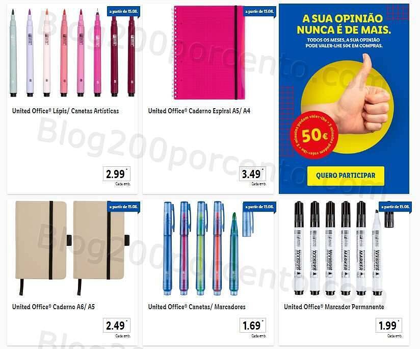 Antevisão Folheto LIDL Regresso às Aulas Promoções a partir de 15 agosto