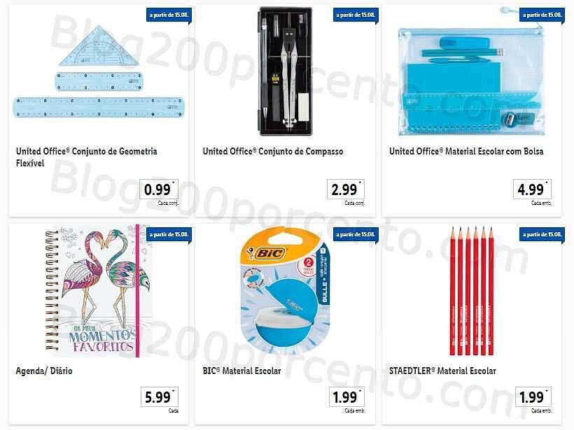 Antevisão Folheto LIDL Regresso às Aulas Promoções a partir de 15 agosto