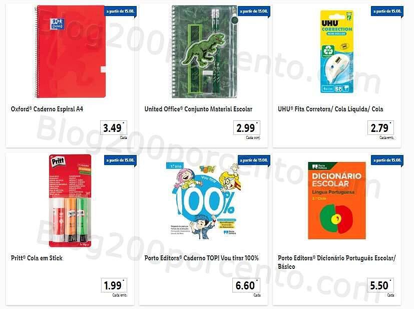 Antevisão Folheto LIDL Regresso às Aulas Promoções a partir de 15 agosto