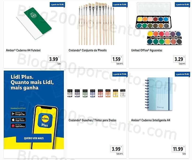 Antevisão Folheto LIDL Regresso às Aulas Promoções a partir de 15 agosto
