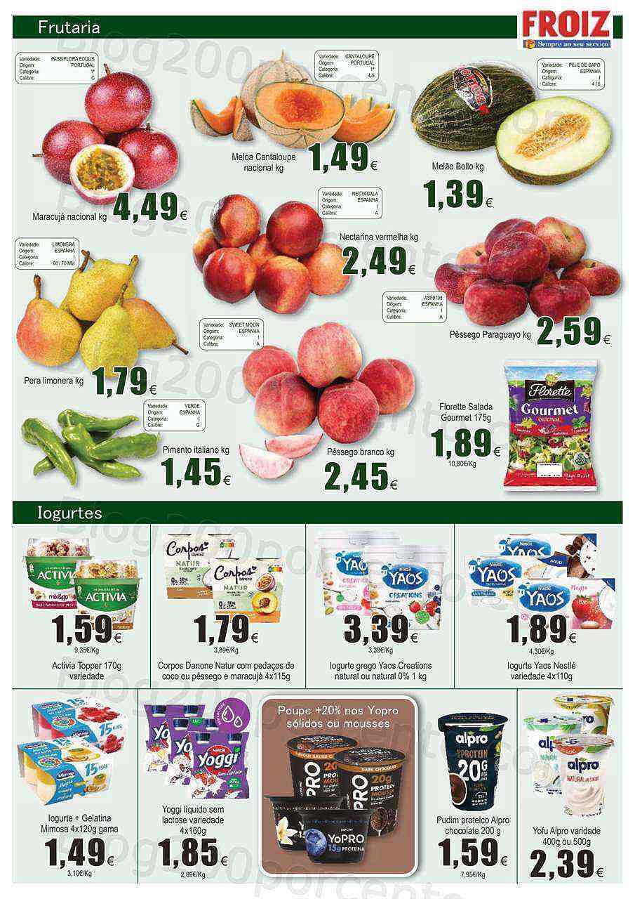 Antevisão Folheto FROIZ Promoções de 11 agosto a 24 agosto