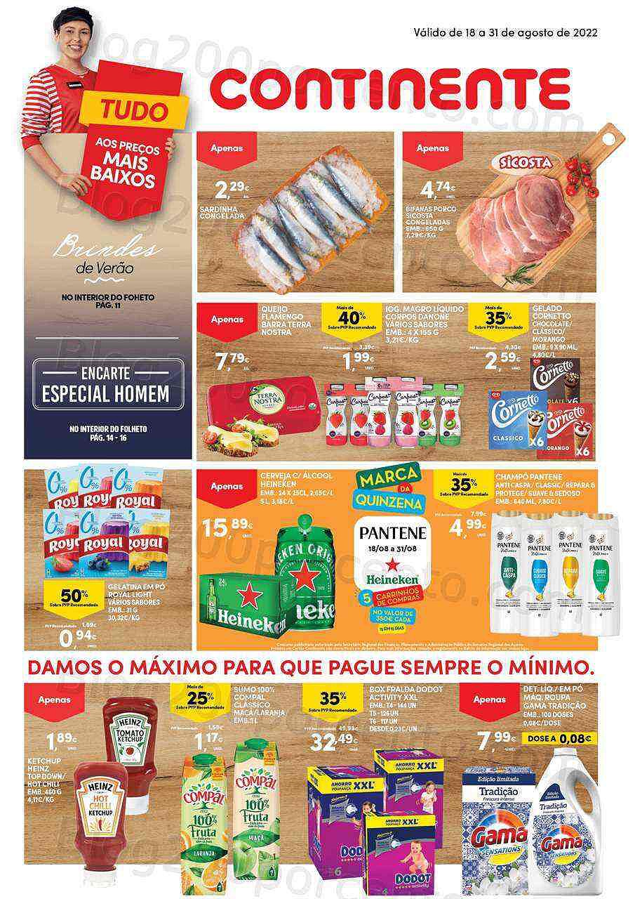 Antevisão Folheto CONTINENTE Açores Promoções de 18 a 31 agosto