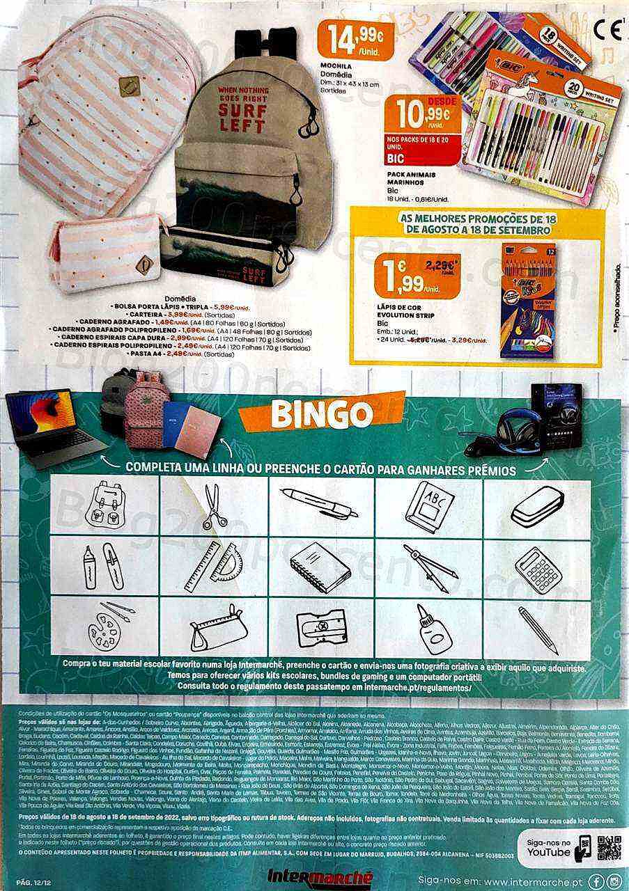 Antevisão Folheto INTERMARCHÉ Regresso às Aulas Promoções de 18 agosto a 18 setembro