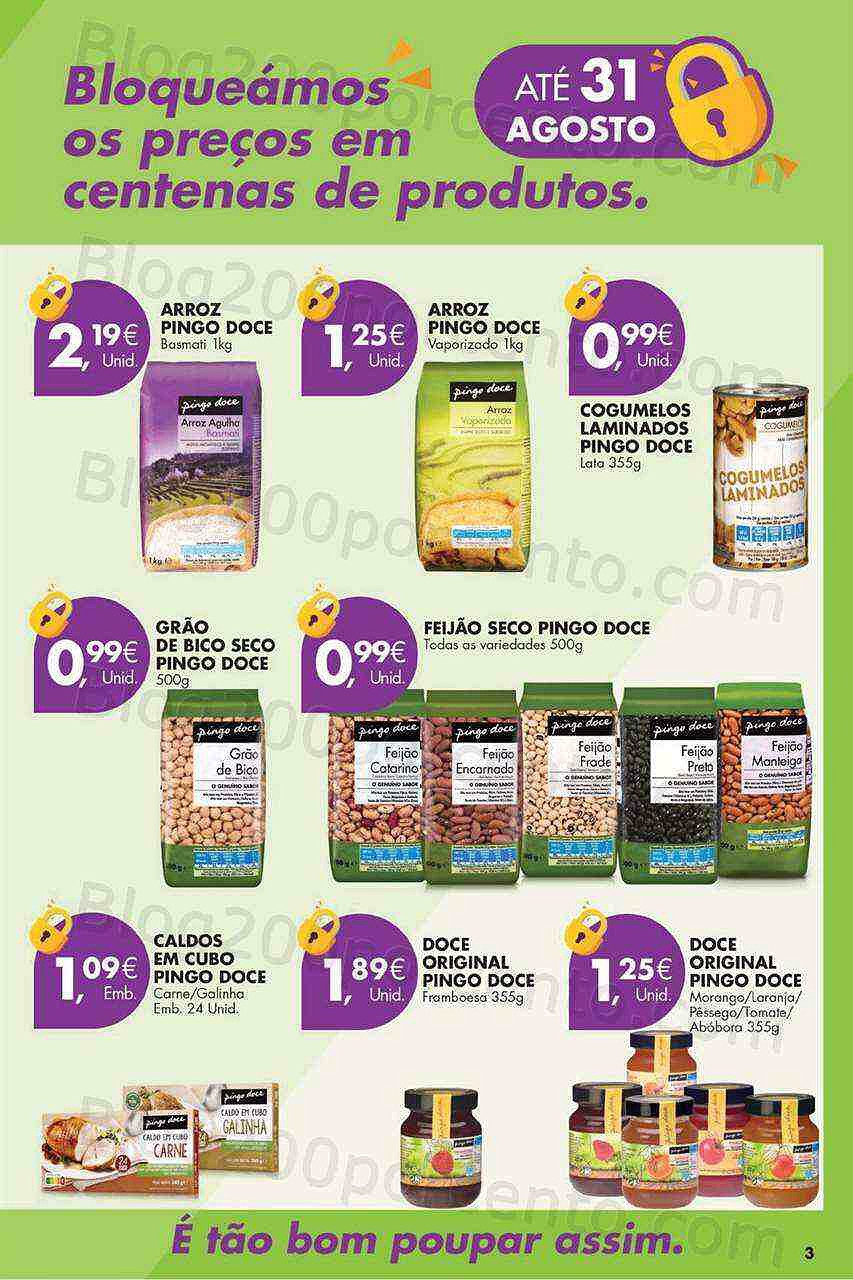 Antevisão Folheto PINGO DOCE Preços Trancados Promoções até 31 agosto