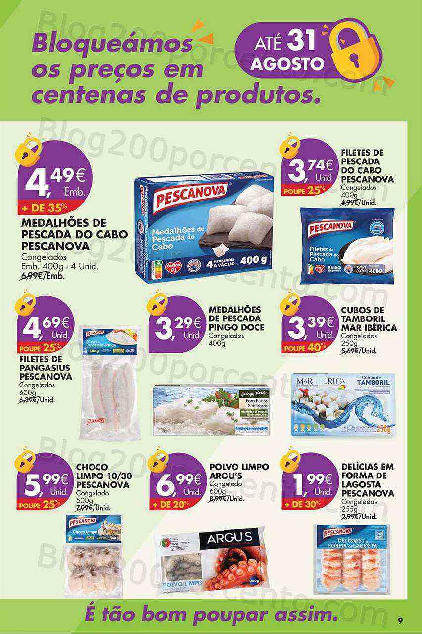 Antevisão Folheto PINGO DOCE Preços Trancados Promoções até 31 agosto