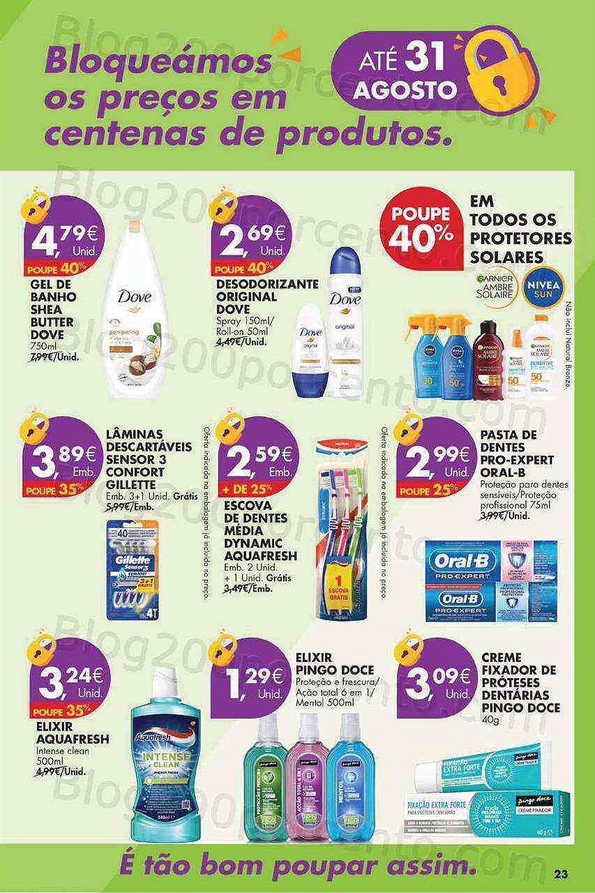Antevisão Folheto PINGO DOCE Preços Trancados Promoções até 31 agosto