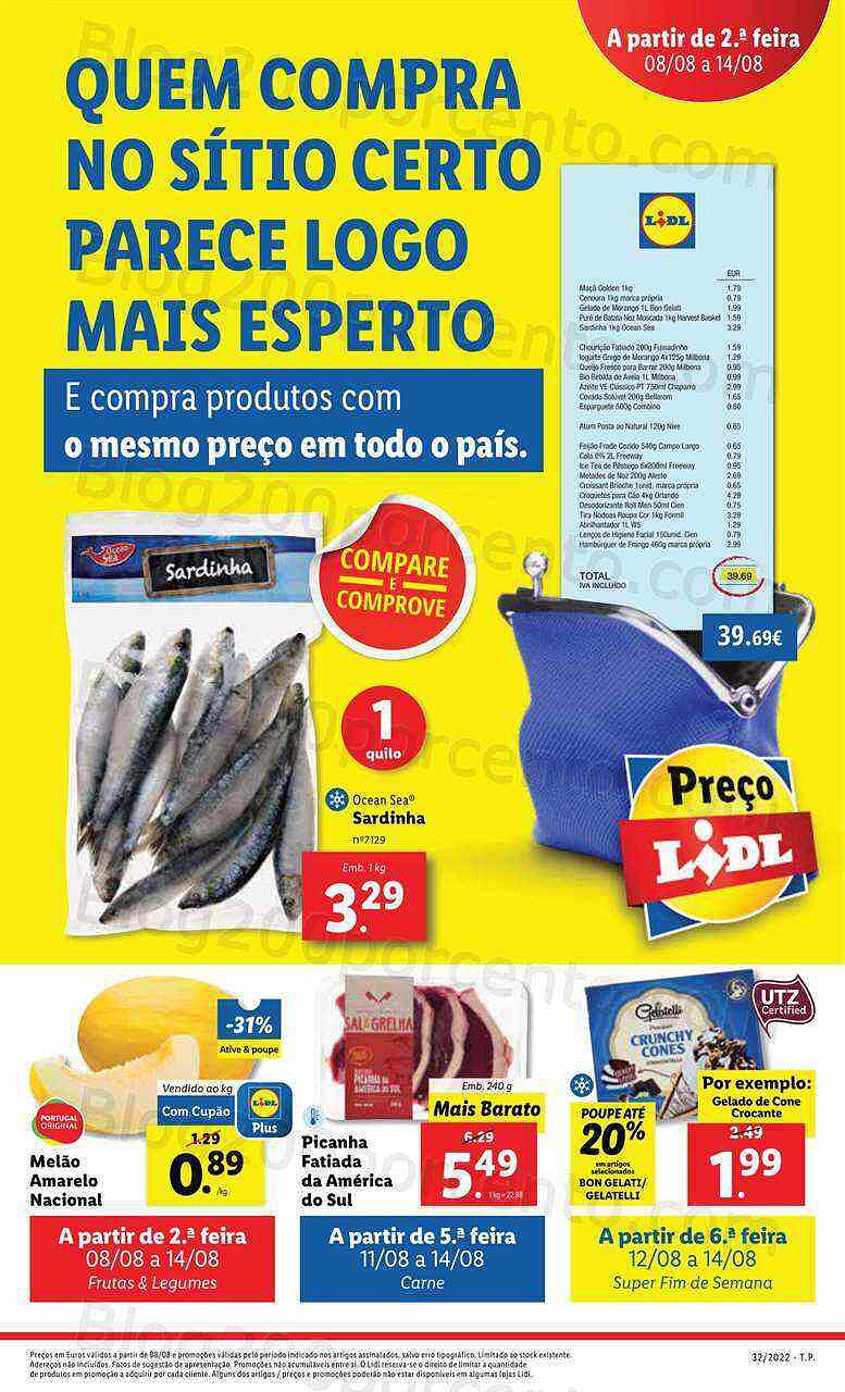 Antevisão Folheto LIDL Promoções de 8 agosto a 14 agosot