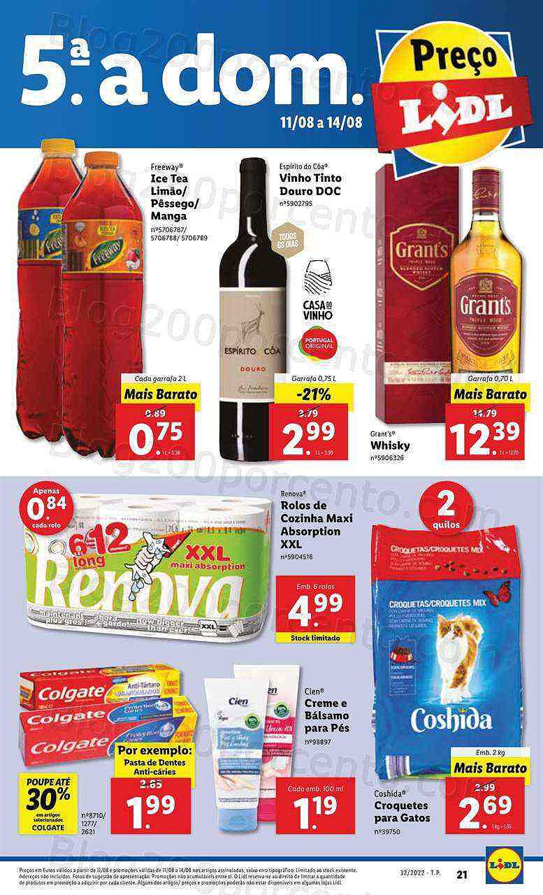 Antevisão Folheto LIDL Promoções de 11 agosto a 14 agosto - quinta a doming