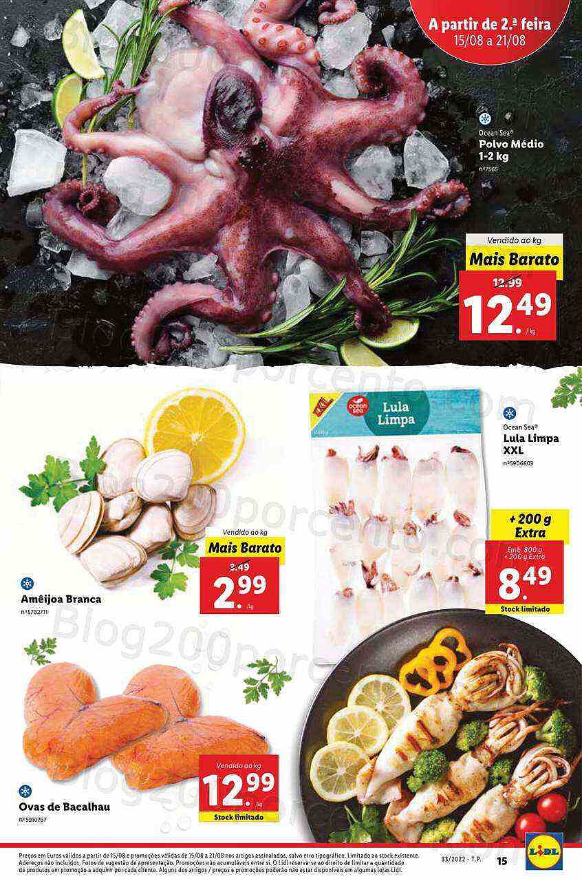 Antevisão Folheto LIDL Extra Frescos da Semana Promoções de 15 a 21 agosto