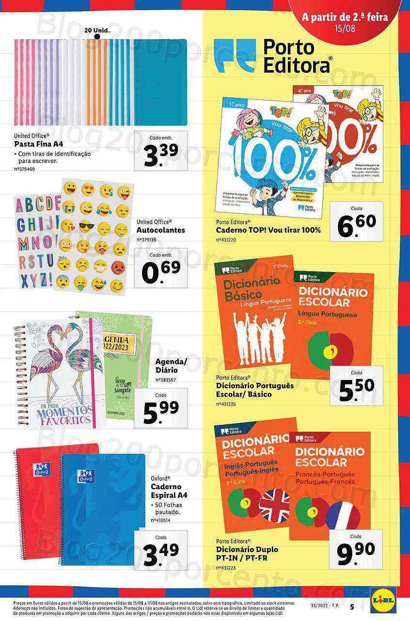 Antevisão Folheto LIDL Regresso às Aulas Promoções a partir de 15 agosto