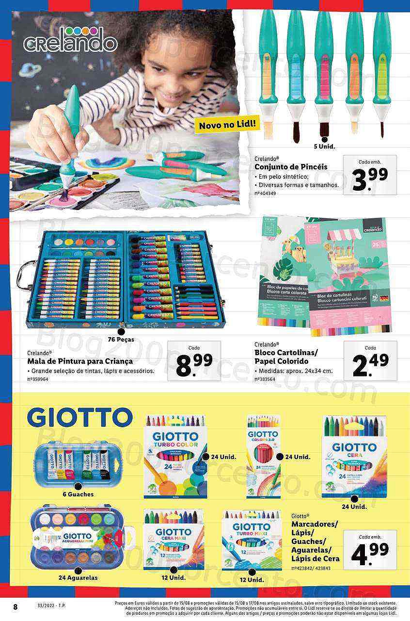 Antevisão Folheto LIDL Regresso às Aulas Promoções a partir de 15 agosto