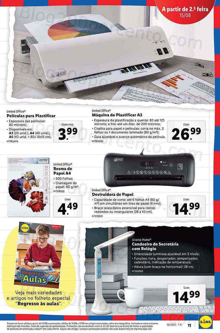 Antevisão Folheto LIDL Regresso às Aulas Promoções a partir de 15 agosto