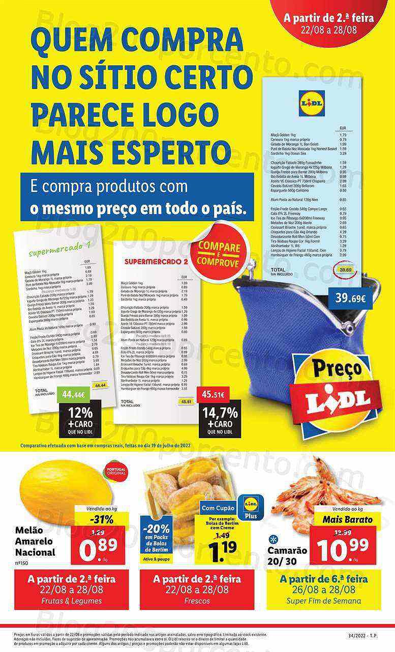 Antevisão Folheto LIDL Promoções de 22 a 28 agosto - Versão Digital
