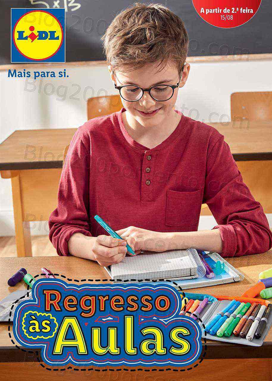 Antevisão Folheto LIDL Especial Regresso às Aulas Promoções a partir de 15 agosto