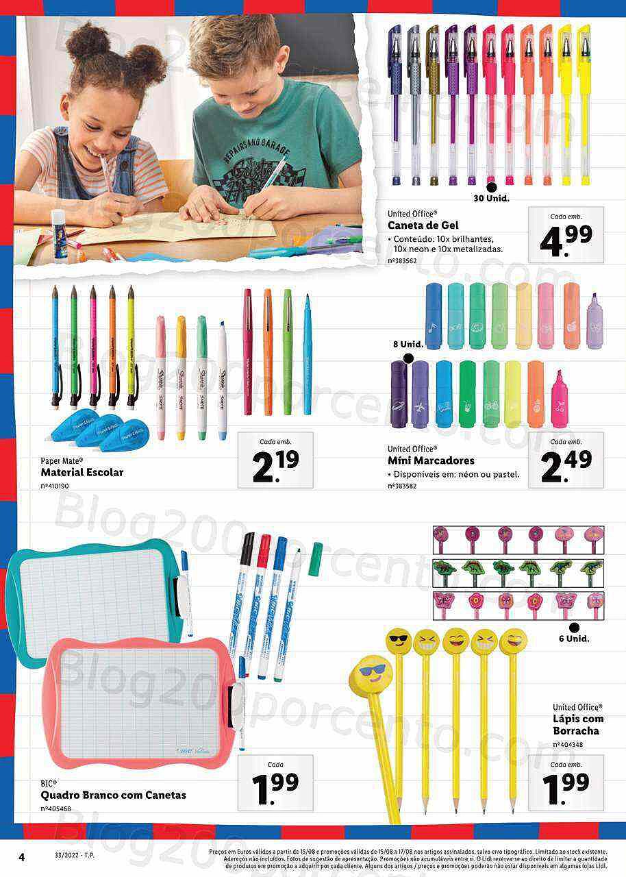 Antevisão Folheto LIDL Especial Regresso às Aulas Promoções a partir de 15 agosto