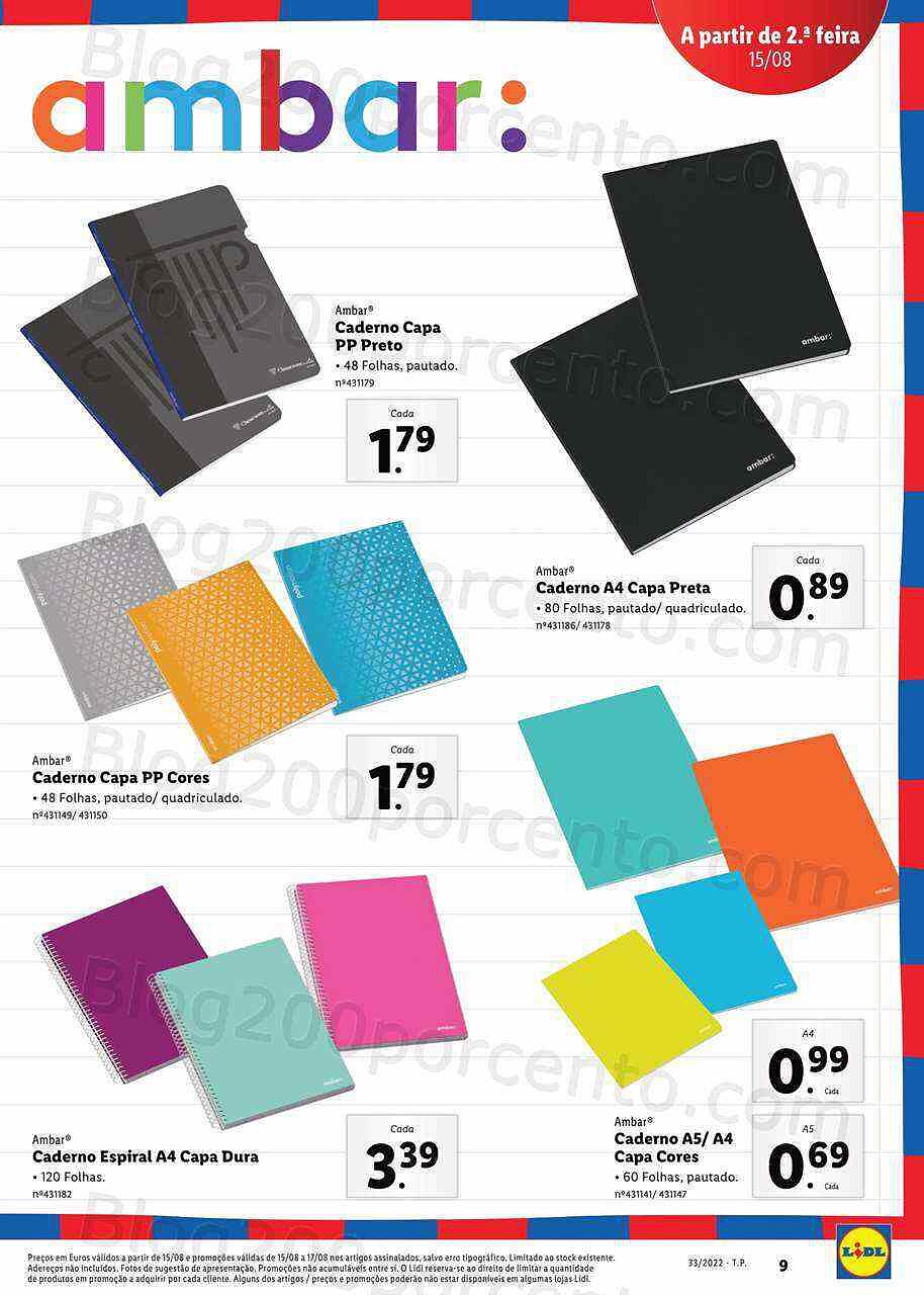 Antevisão Folheto LIDL Especial Regresso às Aulas Promoções a partir de 15 agosto