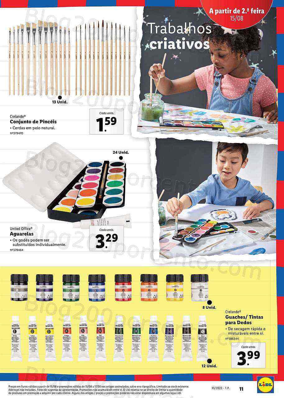 Antevisão Folheto LIDL Especial Regresso às Aulas Promoções a partir de 15 agosto