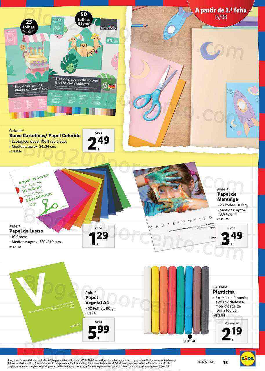 Antevisão Folheto LIDL Especial Regresso às Aulas Promoções a partir de 15 agosto