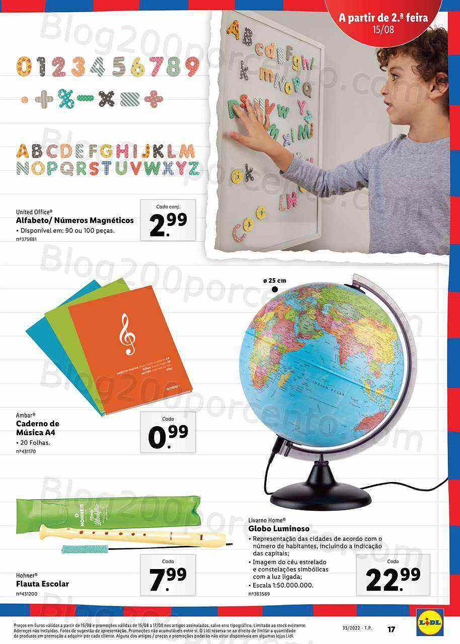 Antevisão Folheto LIDL Especial Regresso às Aulas Promoções a partir de 15 agosto