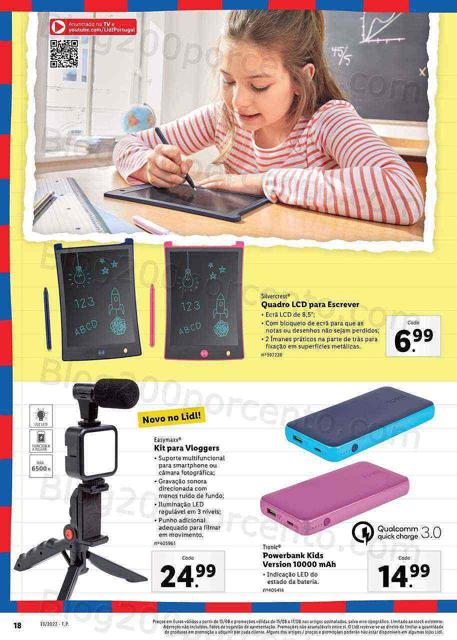 Antevisão Folheto LIDL Especial Regresso às Aulas Promoções a partir de 15 agosto