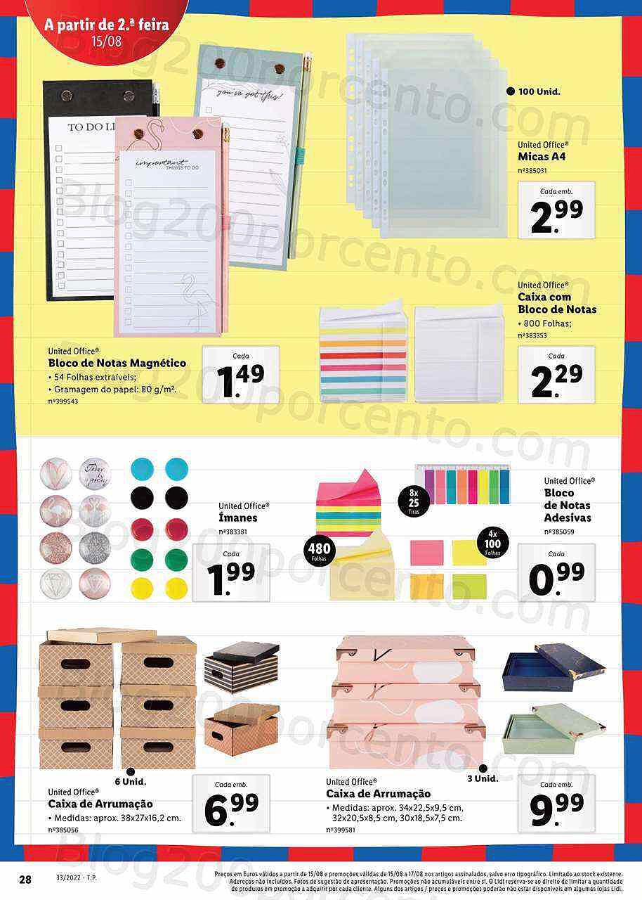 Antevisão Folheto LIDL Especial Regresso às Aulas Promoções a partir de 15 agosto