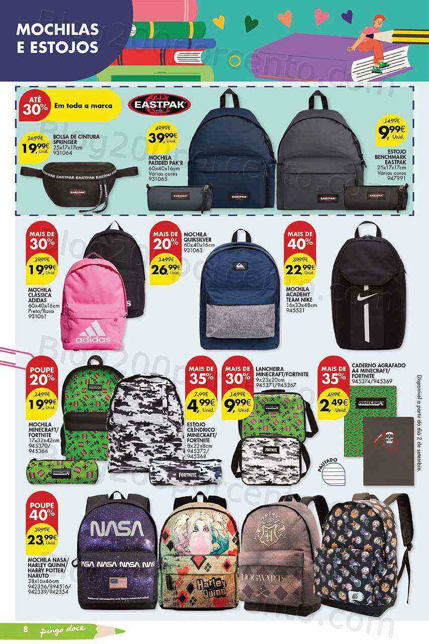 Antevisão Folheto PINGO DOCE Regresso às Aulas Promoções de 9 agosto a 26 setembro