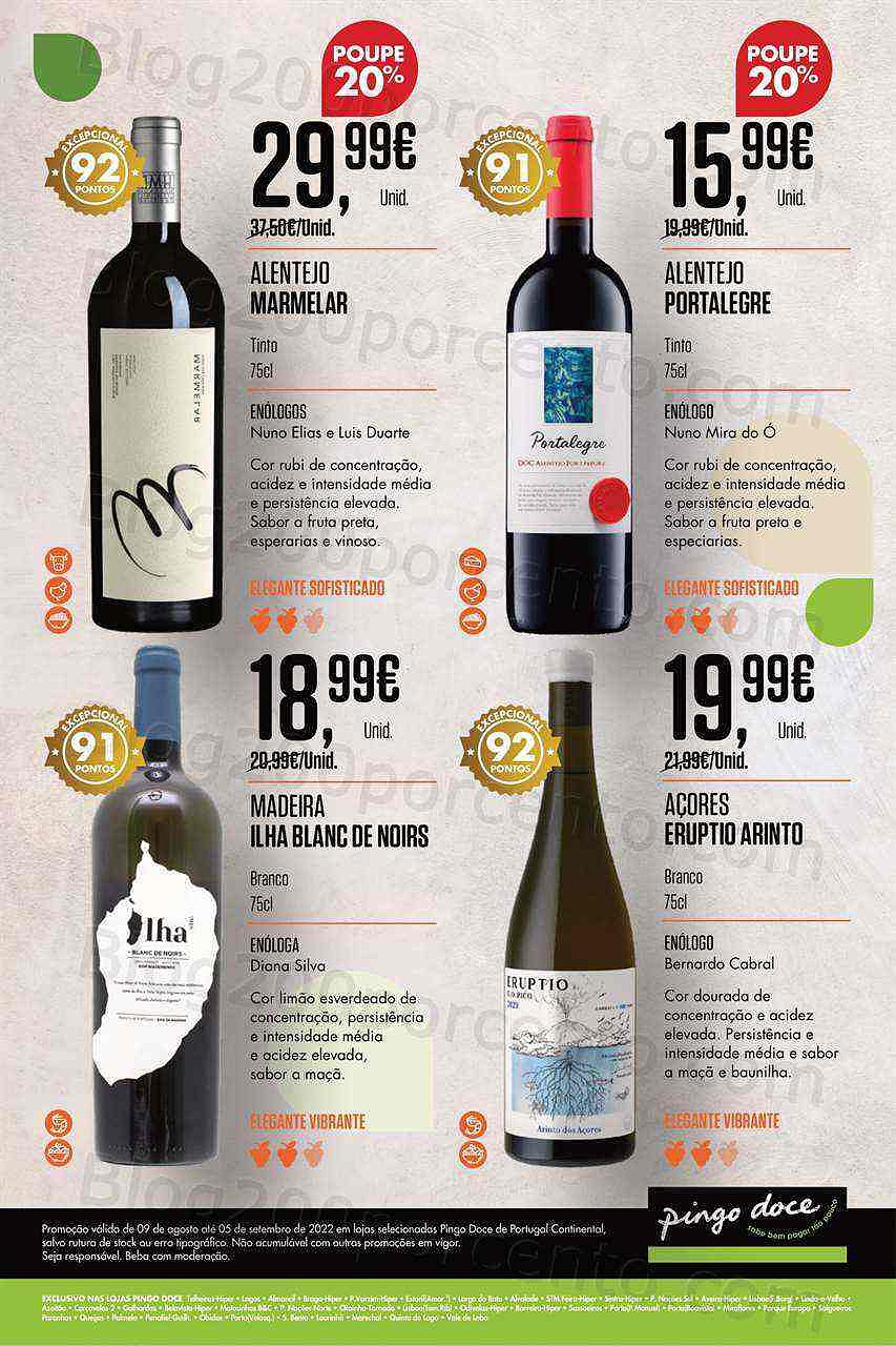 Antevisão Folheto PINGO DOCE Vinhos Premium Promoções de 9 agosto a 5 setembro