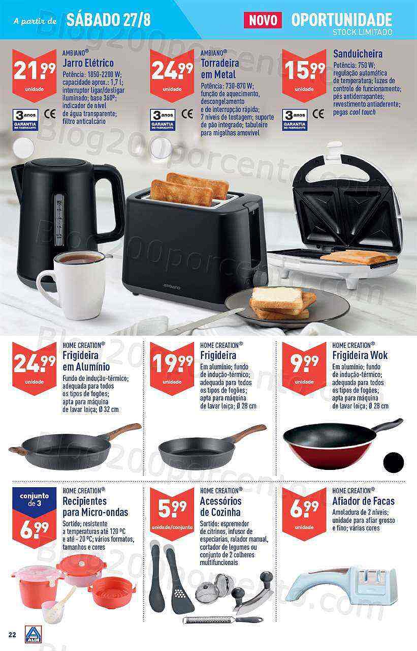 Antevisão Folheto ALDI Bazar Promoções de 24 a 30 agosto