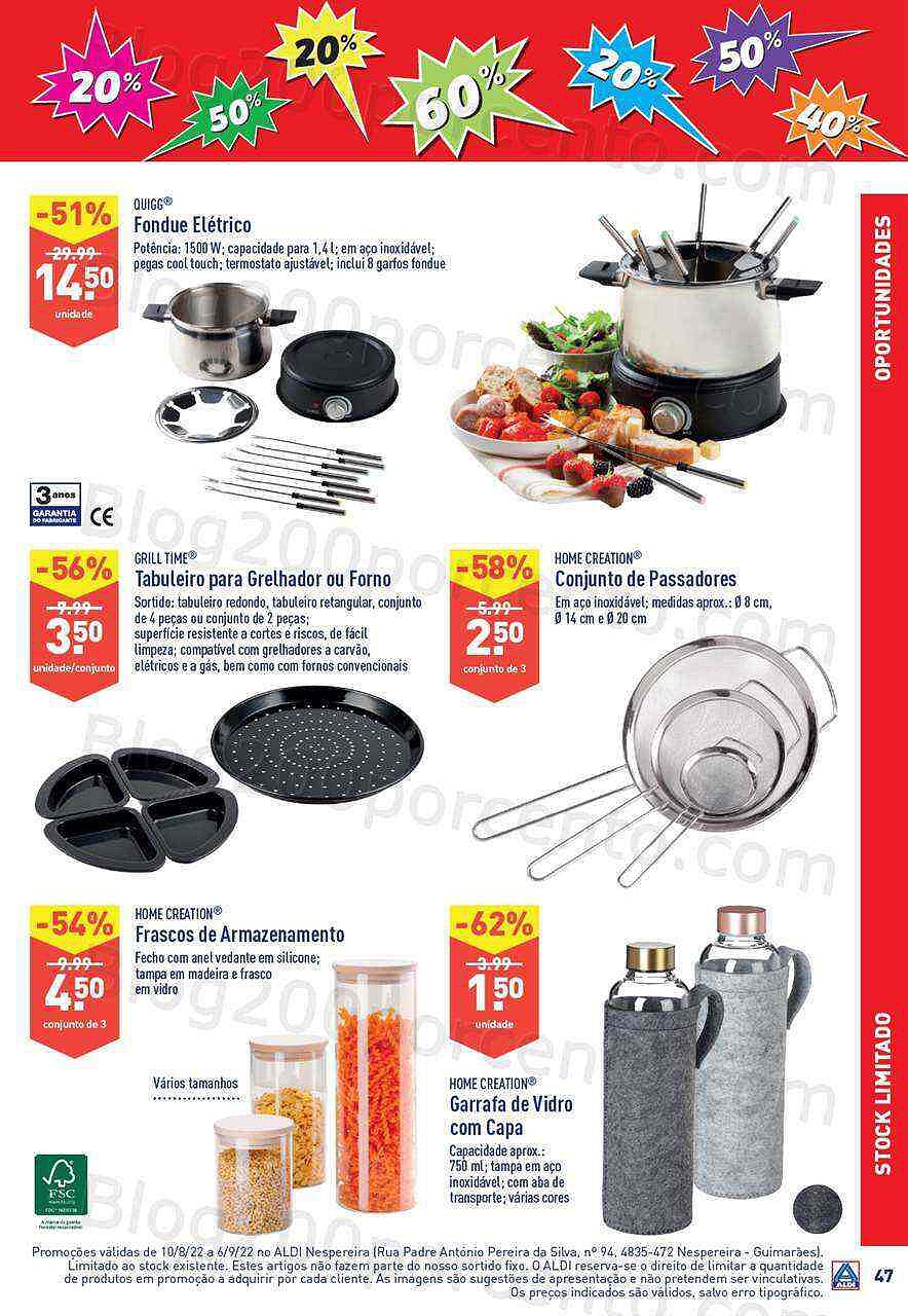 Antevisão Folheto ALDI Saldos + Aberturas Promoções de 10 agosto a 26 setembro