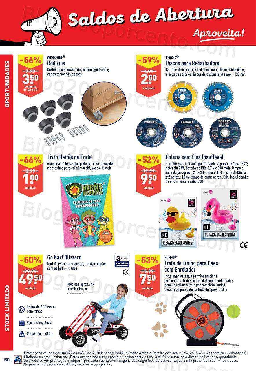 Antevisão Folheto ALDI Saldos + Aberturas Promoções de 10 agosto a 26 setembro