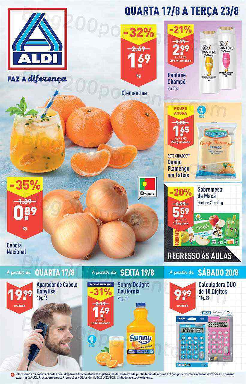 Antevisão Folheto ALDI Promoções de 17 agosto a 23 agosto