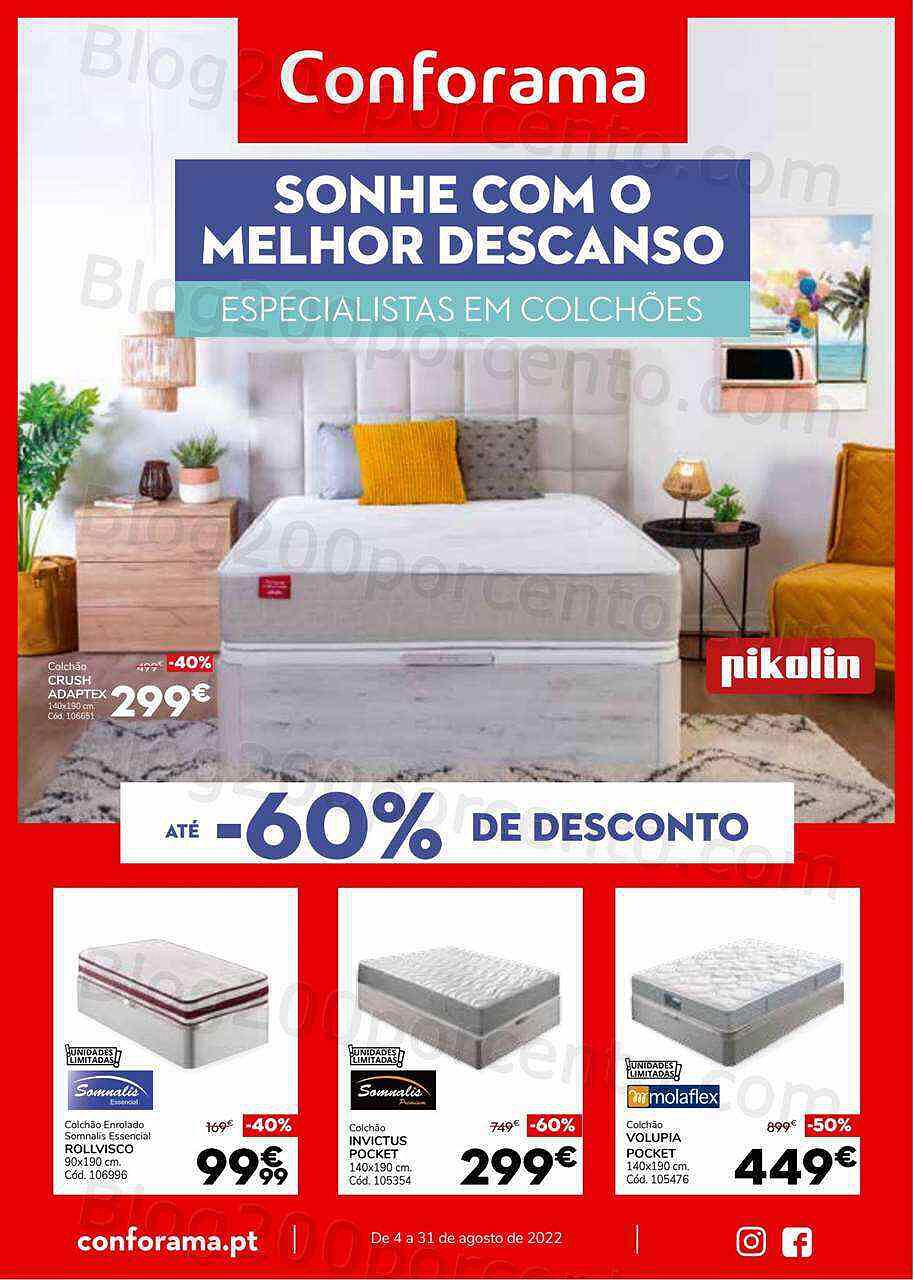 Antevisão Folheto CONFORAMA Promoções de 4 agosto a 31 agosto