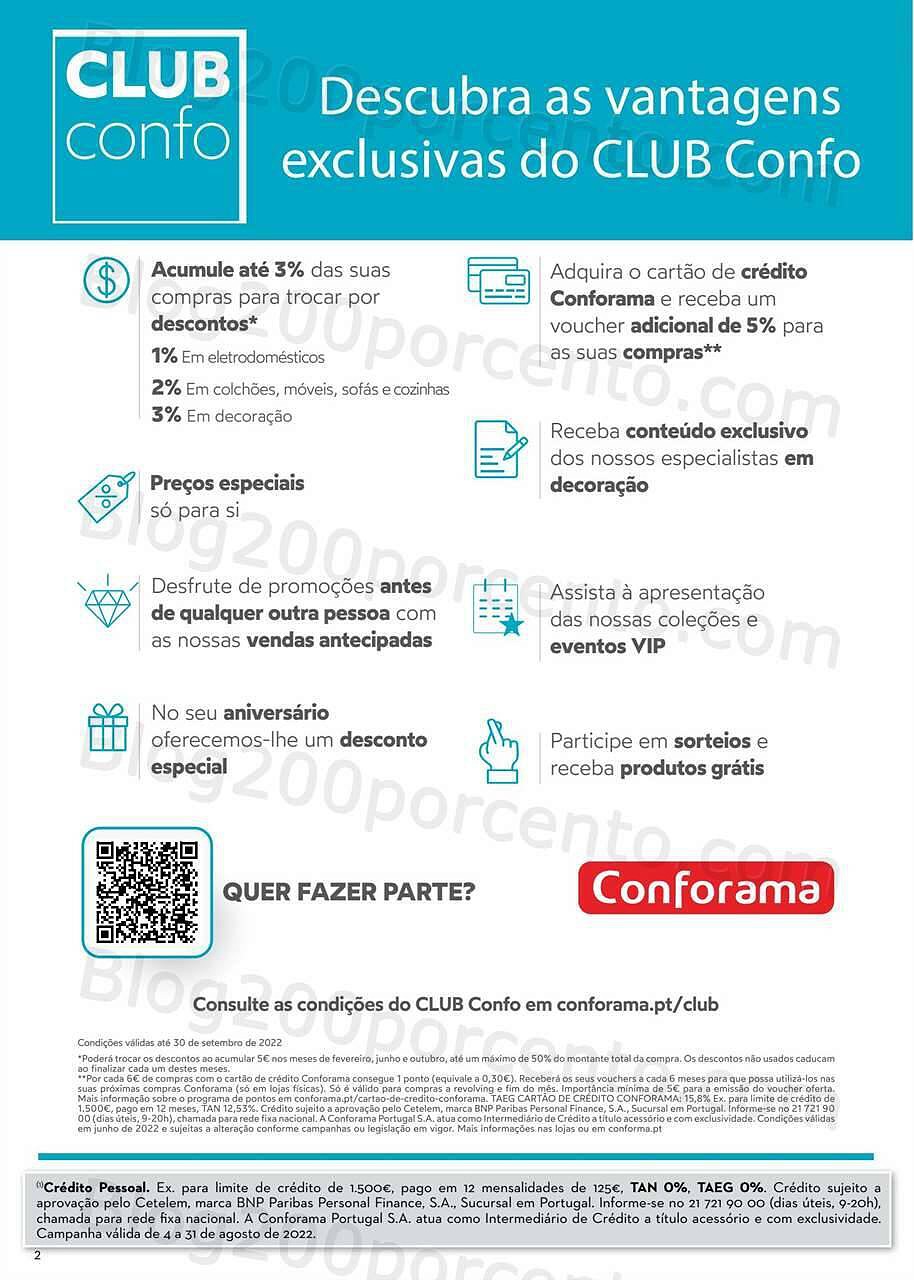 Antevisão Folheto CONFORAMA Promoções de 4 agosto a 31 agosto